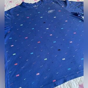 Nike Men's The Nike Tee Multicolor All Over Print Patterned Tee Blue 3XL Tall
